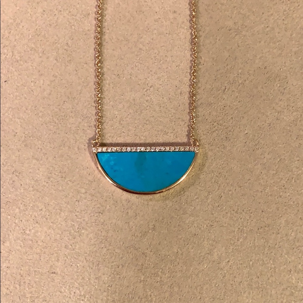 Turquoise half moon necklace
